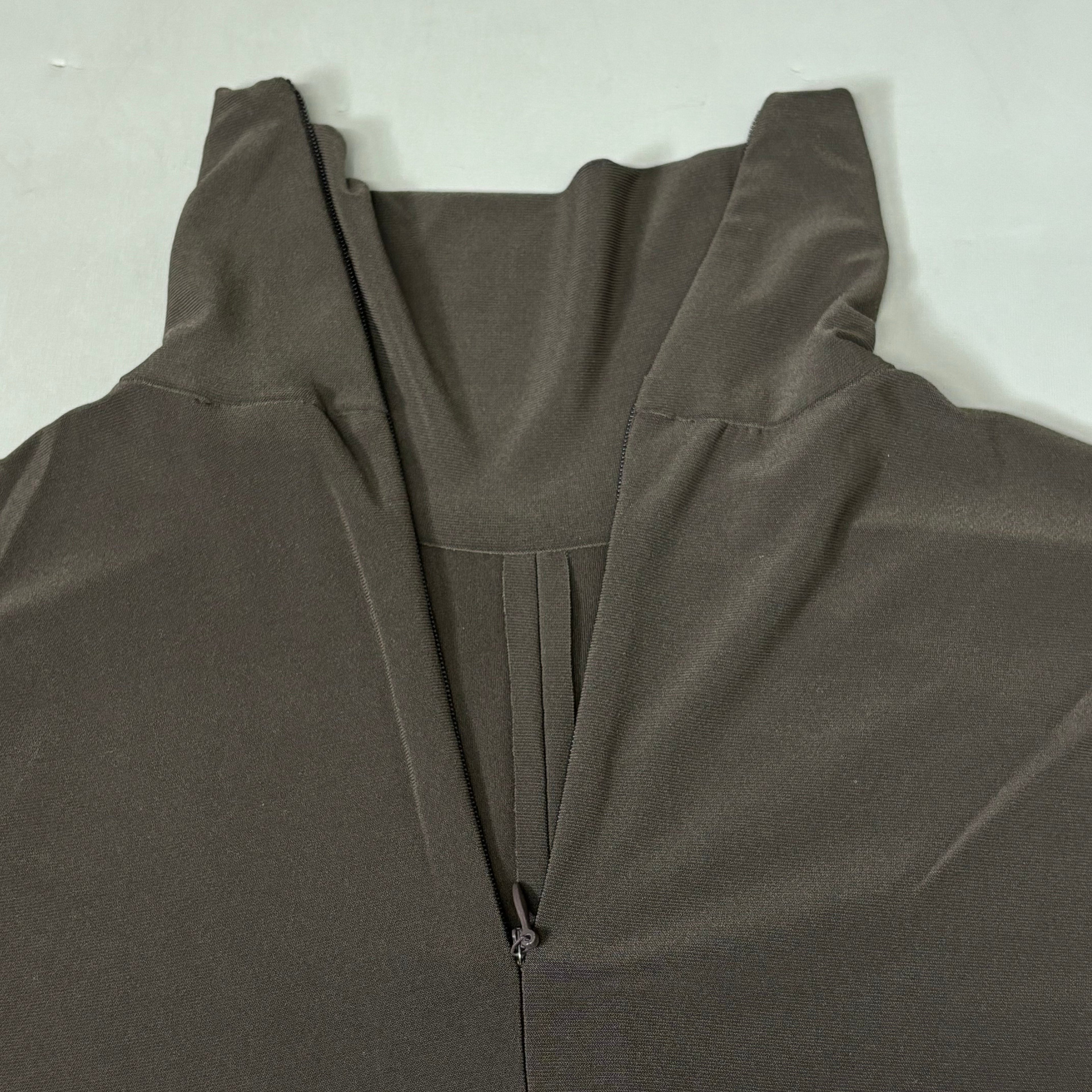NORMA KAMALI Slim Fit Turtleneck Catsuit w/ Footsie Women's Sz S/36 Chocolate