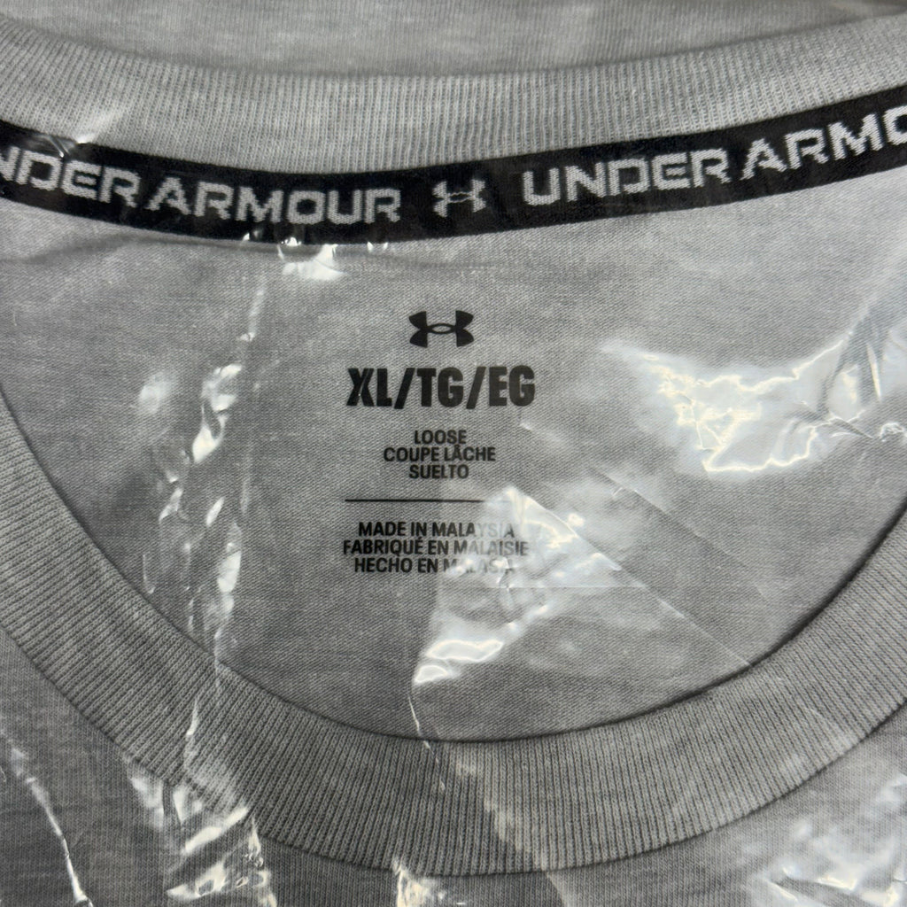 UNDER ARMOUR Men's UA Logo Embroidered Heavyweight Short Sleeve XL Harbor Blue-465