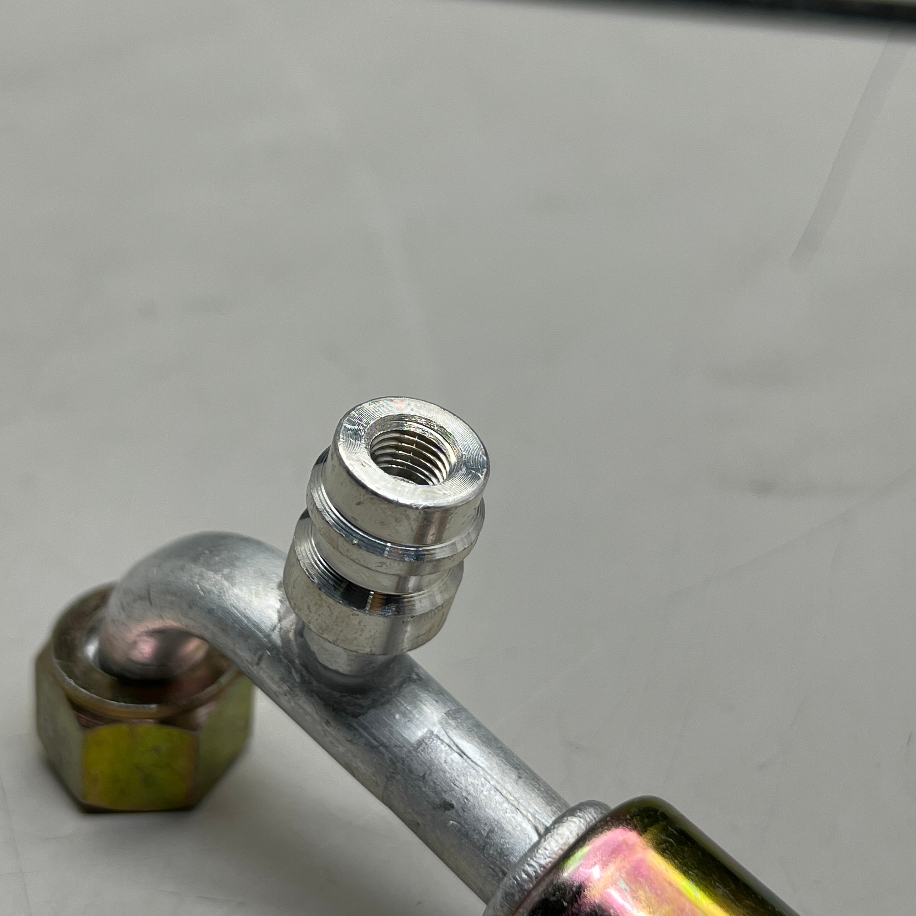 GA Beadlock A/C Fitting Crimp On Female O Ring  90 degree W 1/4" port