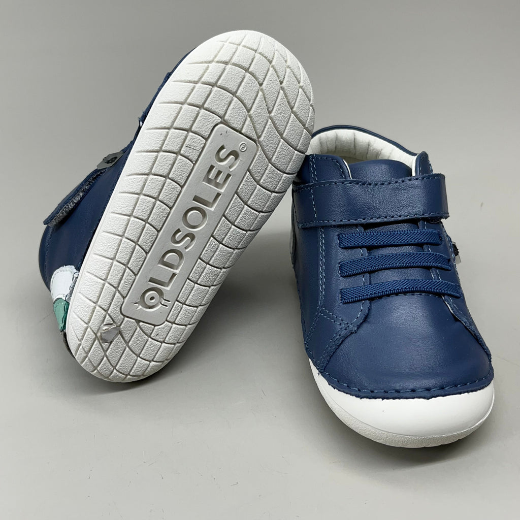 OLD SOLES Baby Rainbow Champster Leather Shoe Sz 20 US 4 Petrol/Snow/Jade/Gris #4091