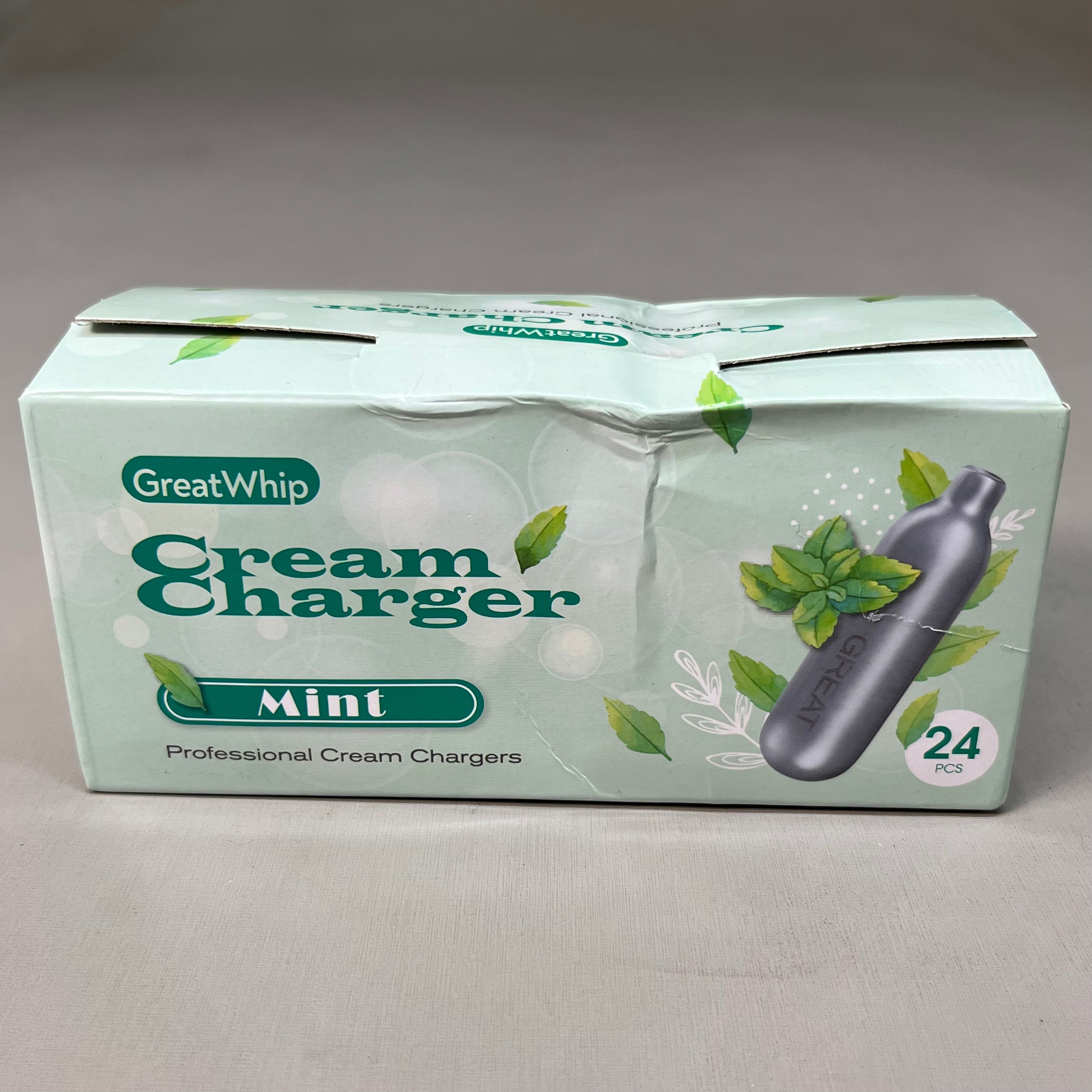 ZA@ GREATWHIP Mint Cream Chargers 24 Pack Best By 03-28-2026 (New) B
