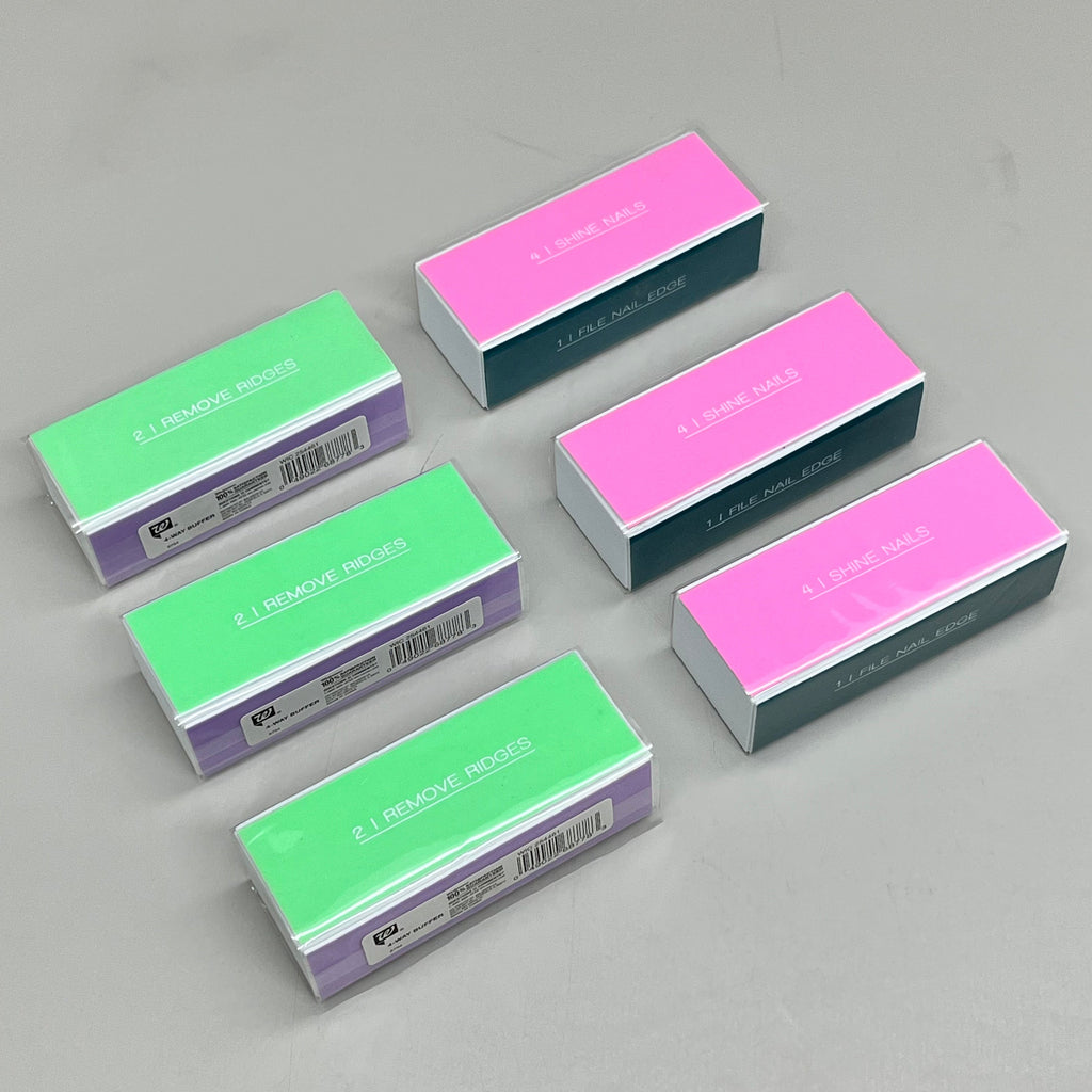 ZA@ WALGREENS (6 PACK!) 4-Way Nail Buffer 3 1/2" Multi-Color WIC 254461 B