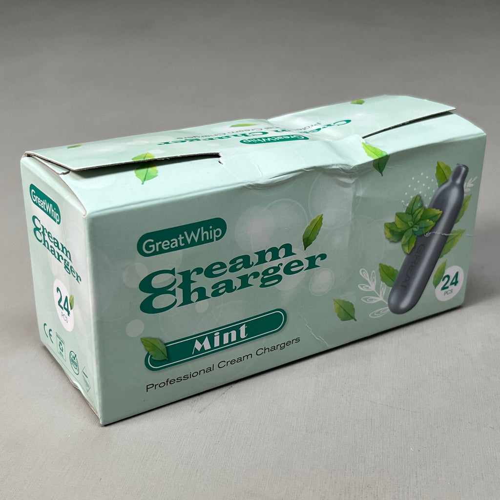 ZA@ GREATWHIP Mint Cream Chargers 24 Pack Best By 03-28-2026 (New) B