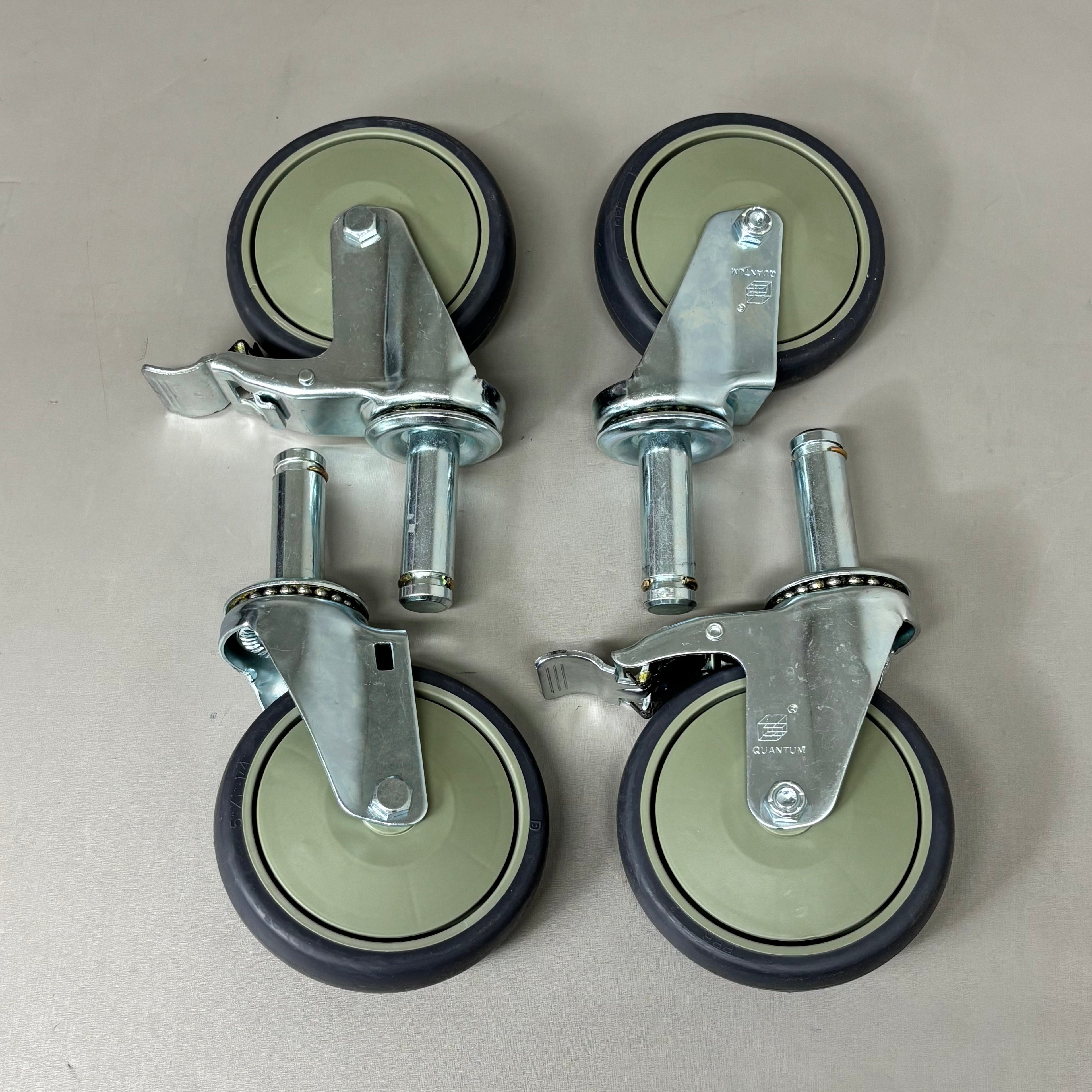 QUANTUM STORAGE SYSTEMS Swivel Stem Caster Kit 5" x 1-1/4" One Set WR-00H