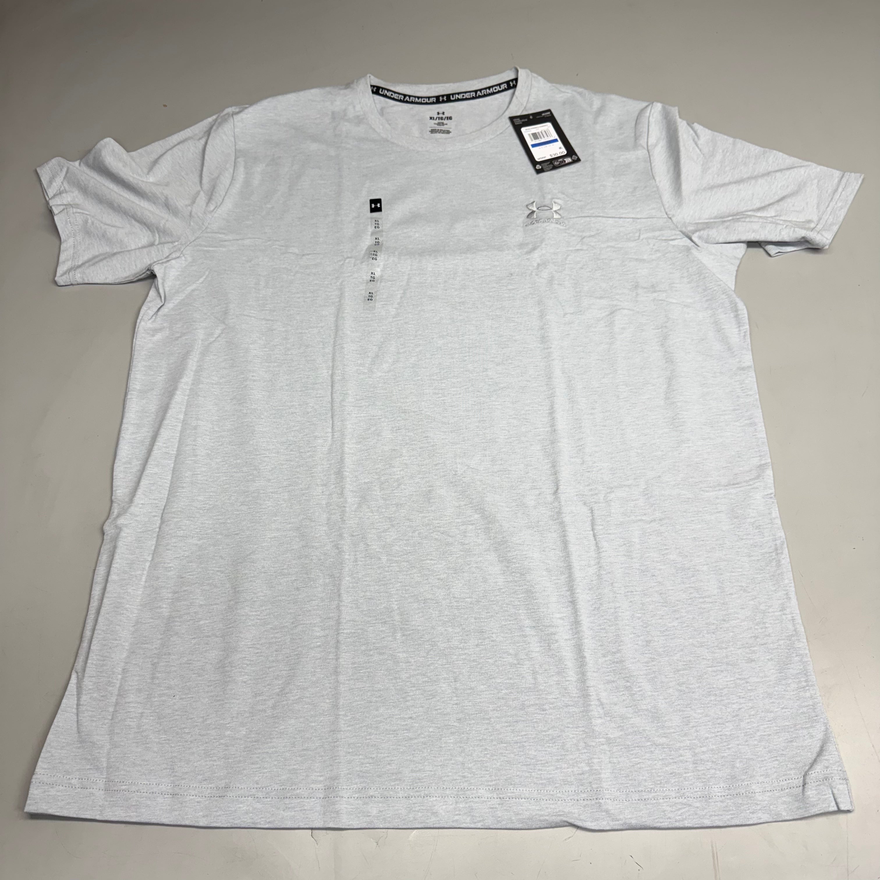 UNDER ARMOUR Men's UA Logo Embroidered Heavyweight Short Sleeve XL Harbor Blue-465