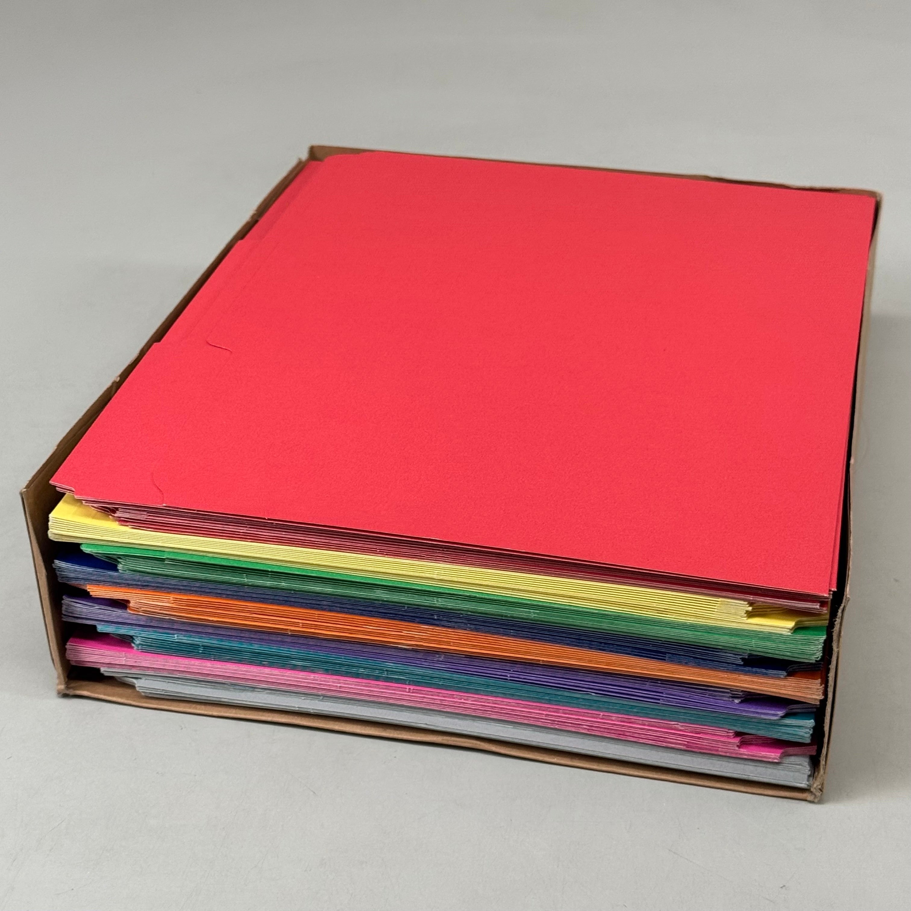 ZA@ STAPLES (100 PACK) 3-Tab Reinforced File Folders  Letter Size Assorted Colors