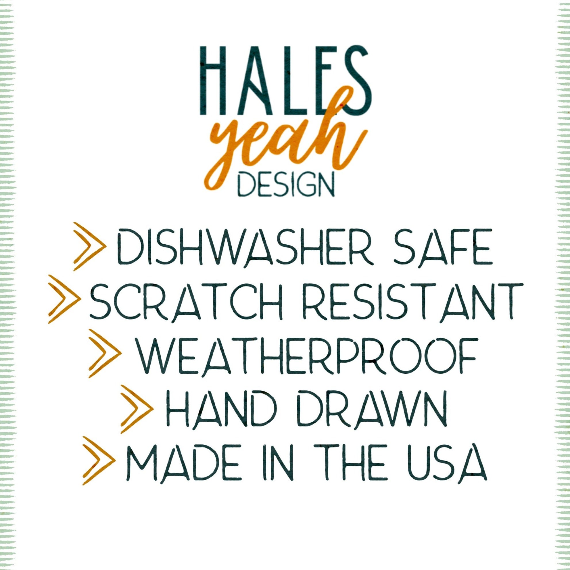 Hales Yeah Design Come What May Sticker ~3" at Longest Edge