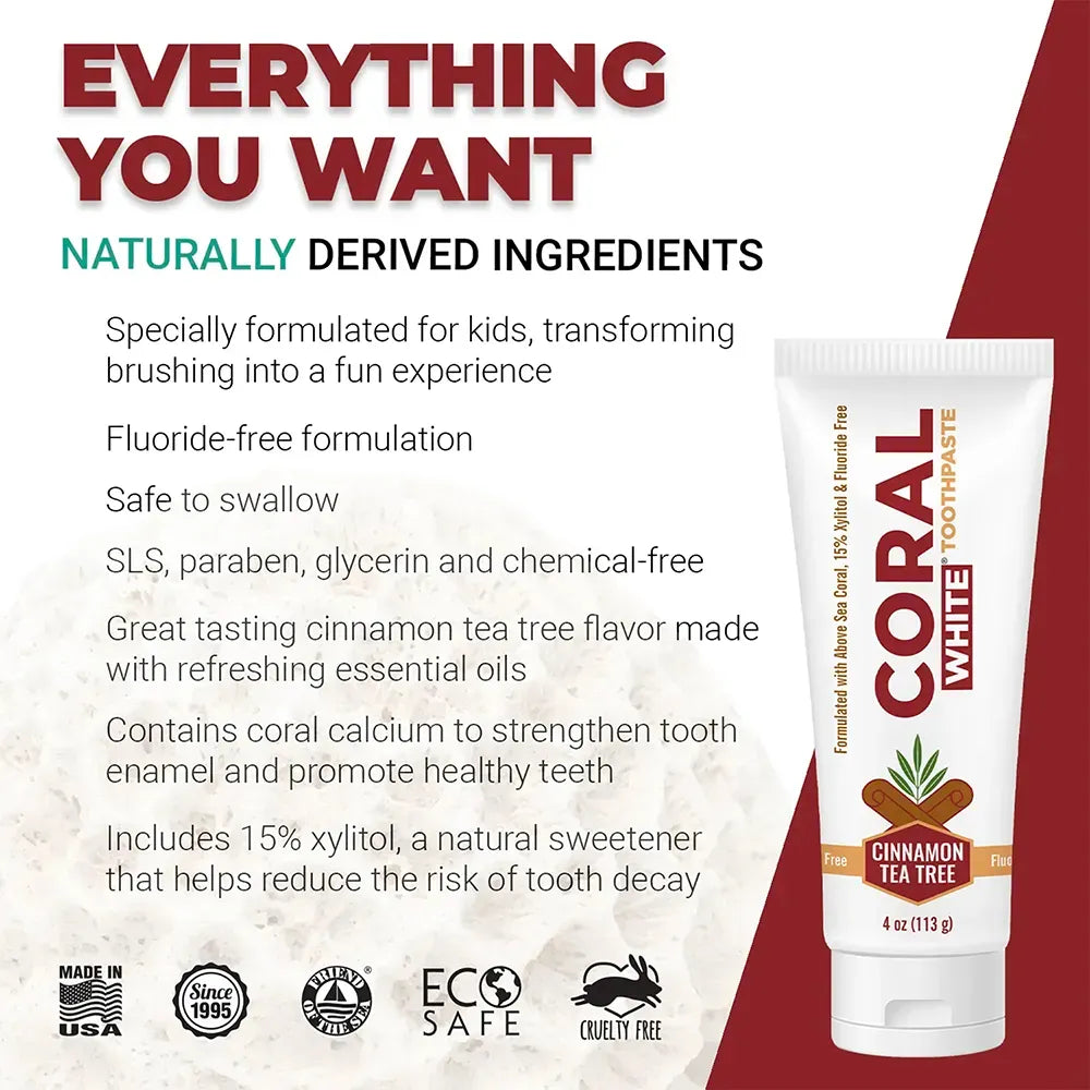 Fluoride Free Whitening Cinnamon Tea Tree Toothpaste with Xylitol
