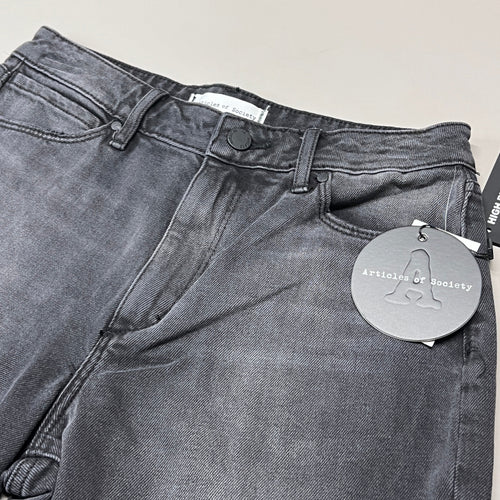 ARTICLES OF SOCIETY Kate Eleele Raw Hem Cropped Jeans Women's Sz 26 Black 4810TQB-720 (New)