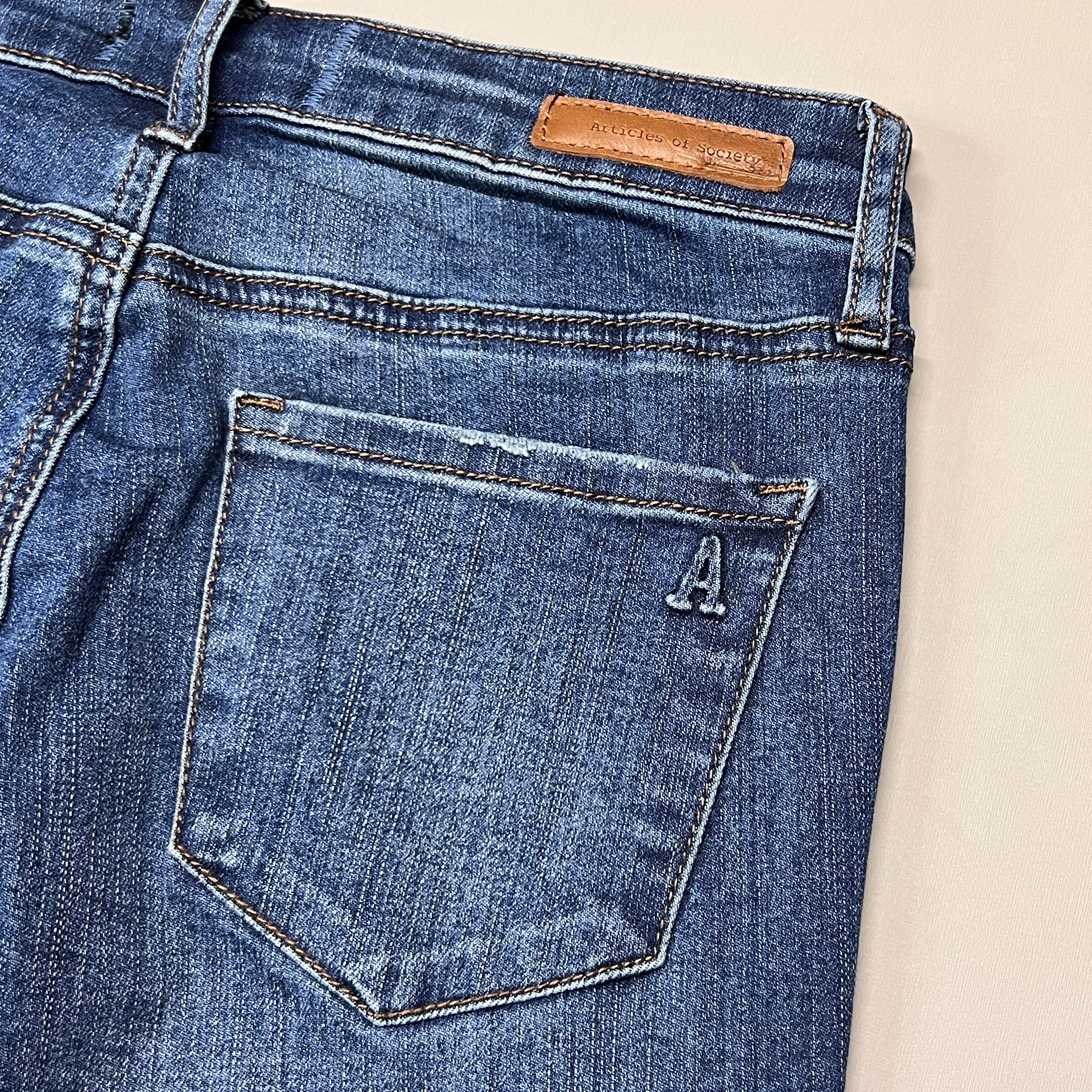 ARTICLES OF SOCIETY Hilo Ripped Denim Jeans Women's Sz 27 Blue 5350PLV-706 (New)