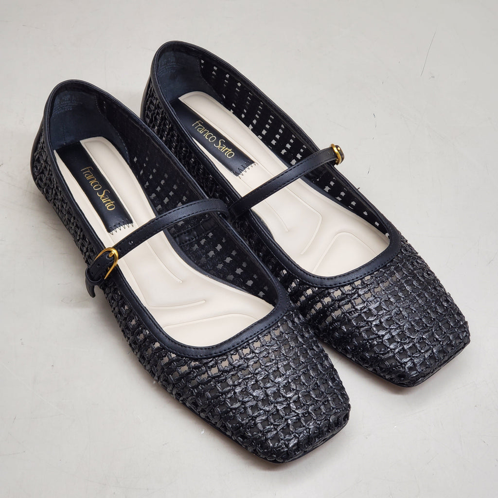 FRANCO SARTO L-Tinsley Mary Jane Women's Flat SZ M 9.5 Black