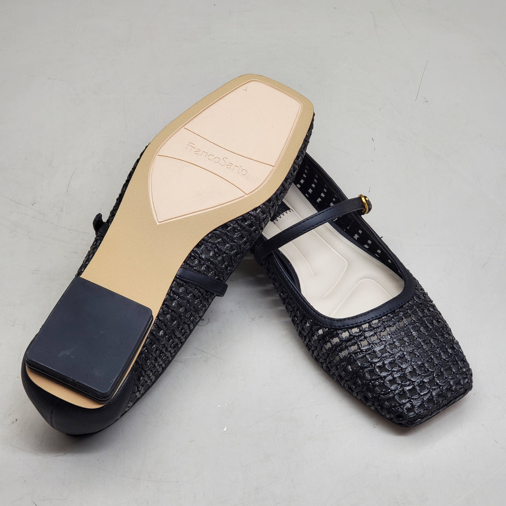 FRANCO SARTO L-Tinsley Mary Jane Women's Flat SZ M 11 Black