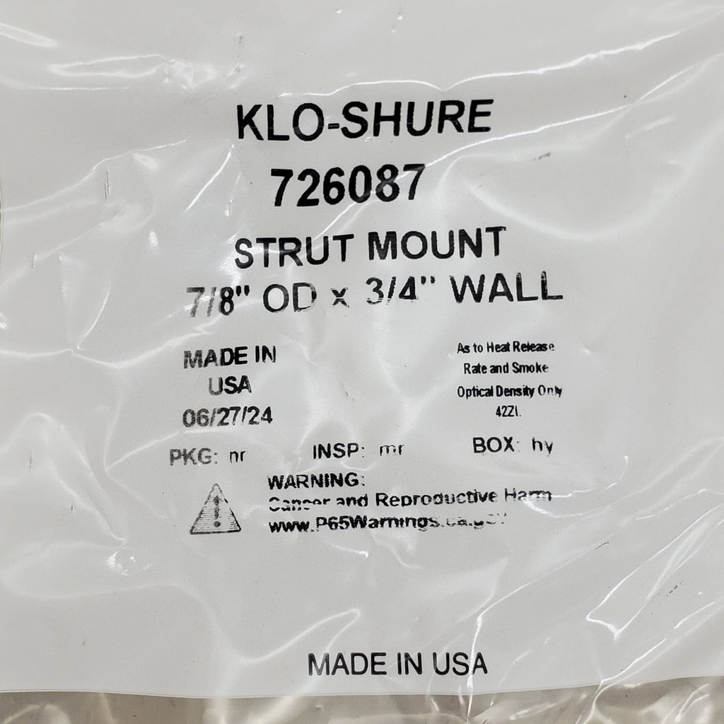 KLO-SHURE (10 Pack) Insulation Strut Mount Clamp 7/8" OD x 3/4" Wall 726087