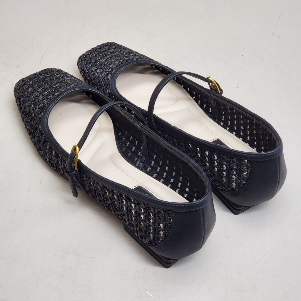 FRANCO SARTO L-Tinsley Mary Jane Women's Flat SZ M 11 Black