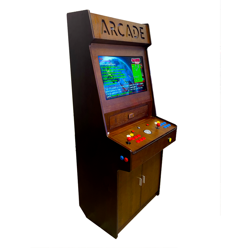 Full-sized two player upright arcade game with wood grain finish (3,000+ games)